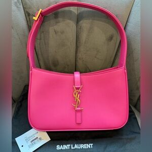 NWT Saint Laurent YSL Le 5 A 7 Hobo Bag – Pink Gold